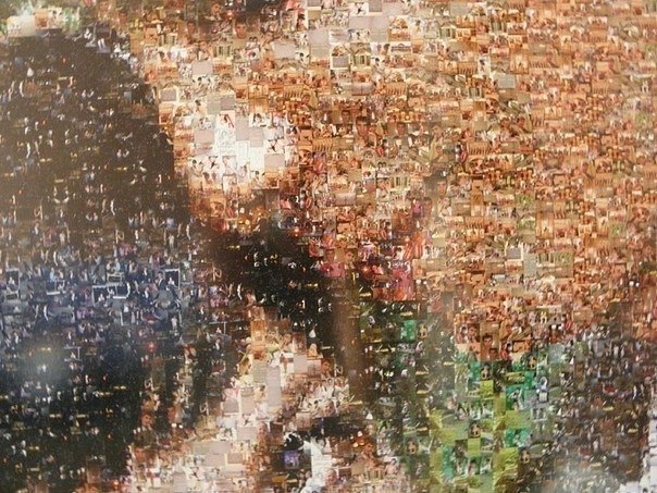 Картина составлена из 10000 маленьких фото, которые молодой 