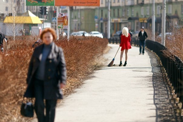 Субботник строительного техникума. г. Новокузнецк.